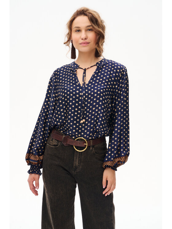 blue shadow blue shadow Bluzka Vivi 2 Granatowy Regular Fit