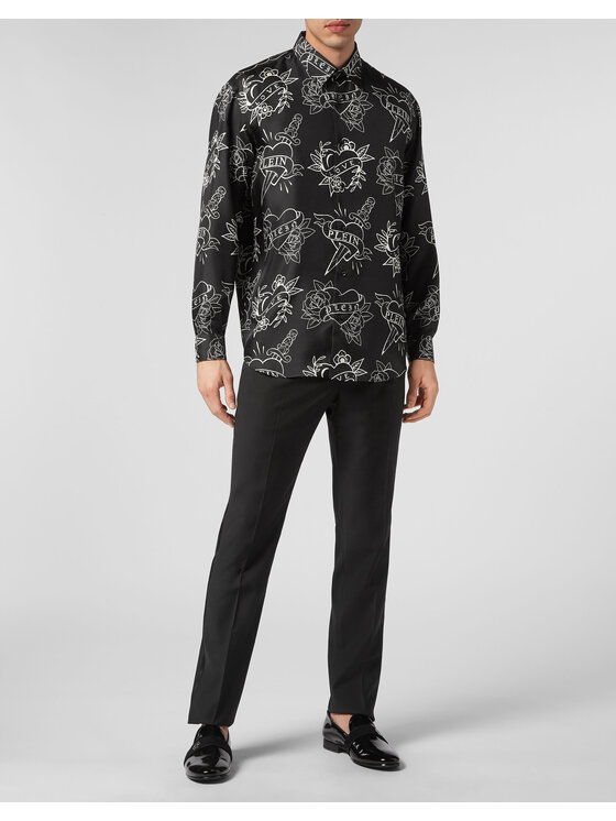 PHILIPP PLEIN PHILIPP PLEIN Košile 3677 Černá Regular Fit