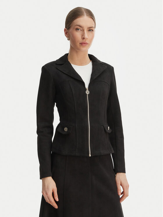 Rinascimento Rinascimento Giacca in similpelle CFC0127914003 Nero Slim Fit