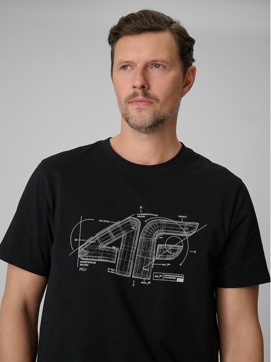 4F 4F T-Shirt COMMERCIAL 12 Czarny Regular Fit