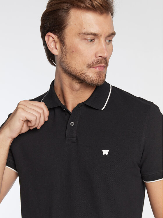 Wrangler Wrangler Polo W7BHK4100 112324468 Czarny Regular Fit