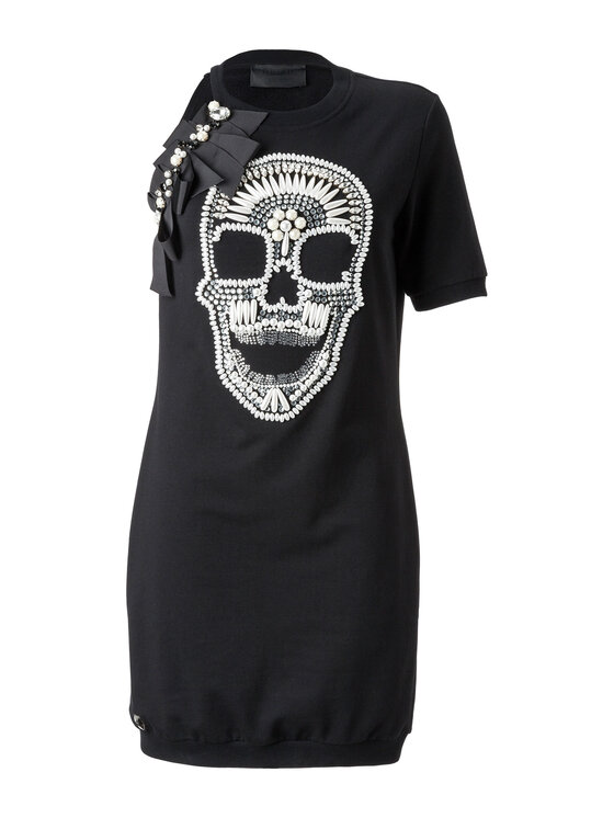 PHILIPP PLEIN PHILIPP PLEIN Sukienka codzienna 30865 Czarny Relaxed Fit