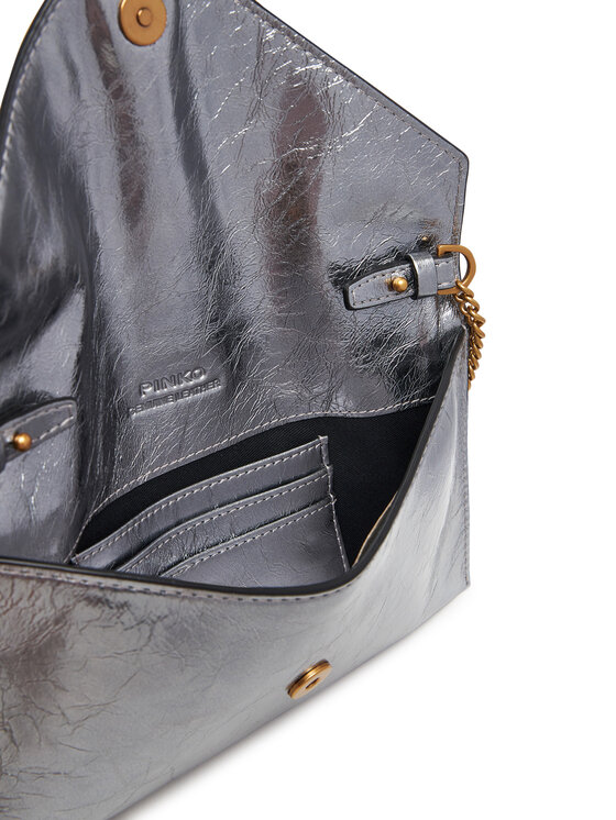 PINKO PINKO Ročna torba Flat Purse Mini AI 25-26 PCPL 105347 A2OT Srebrna