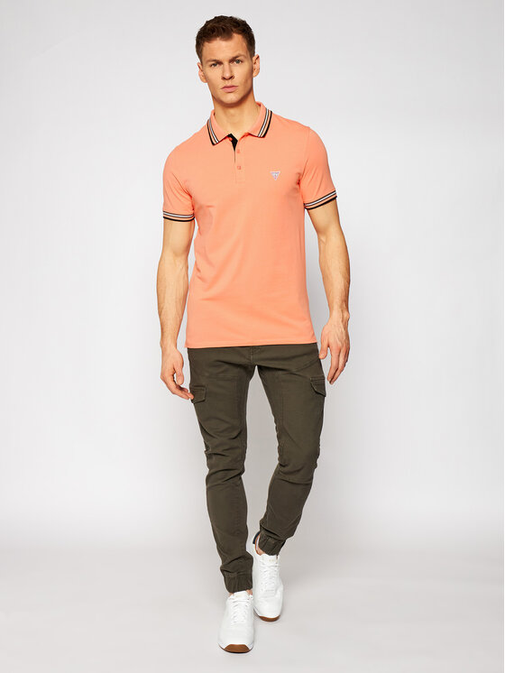 Guess Polo marškinėliai M1RP66 J1311 Oranžinė Extra Slim Fit • Modivo.lt
