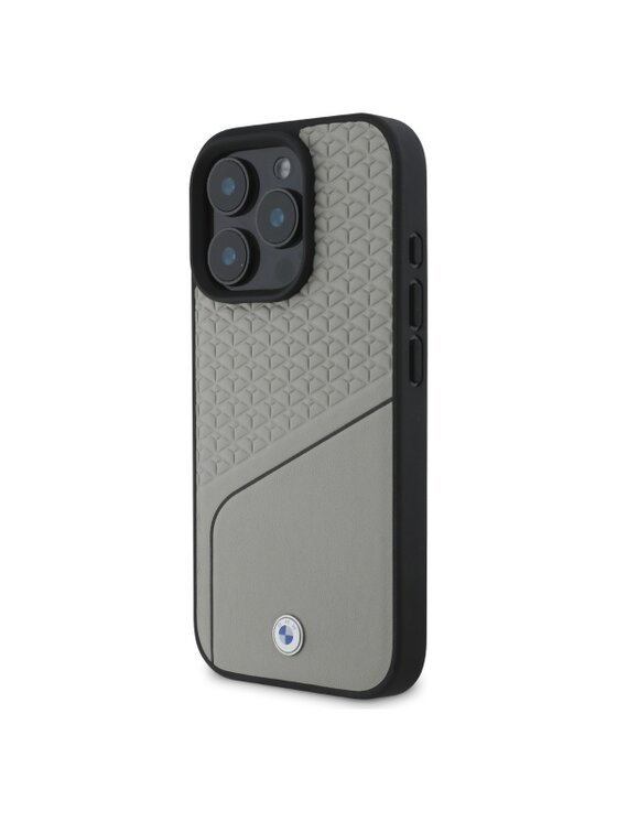 Etui na telefon BMW Motorsport, Szare, Sign Leather Textured and Line