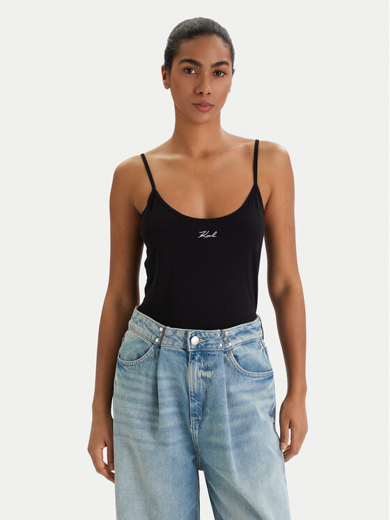 KARL LAGERFELD KARL LAGERFELD Souprava topů B1W47021 Černá Slim Fit