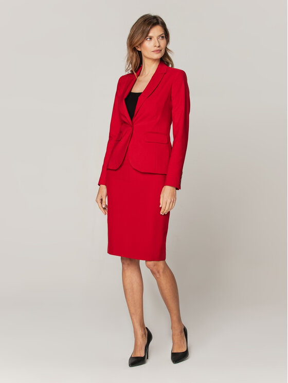 Willsoor Willsoor Spódnica ołówkowa 67564 Czerwony Close Fit