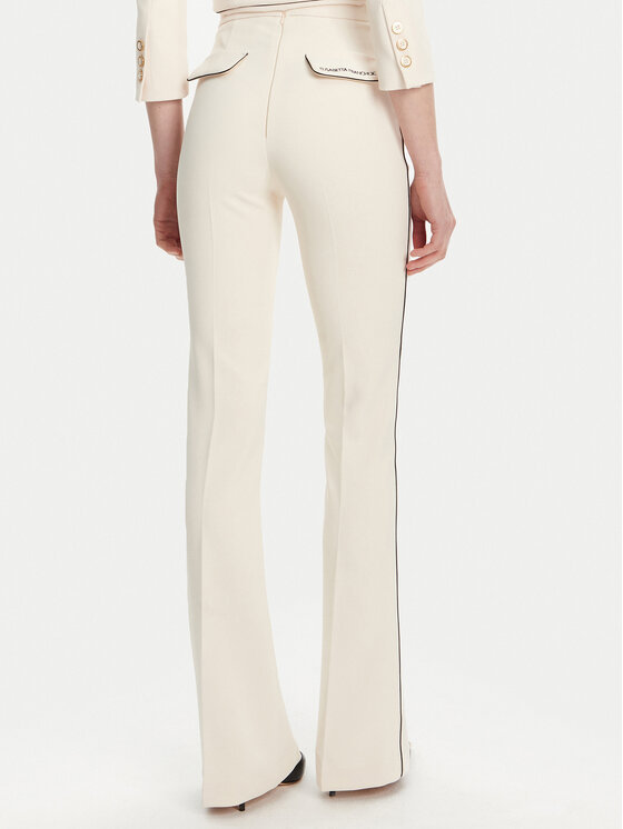 Elisabetta Franchi Elisabetta Franchi Pantaloni din material PA-084-51E2 Écru Regular Fit