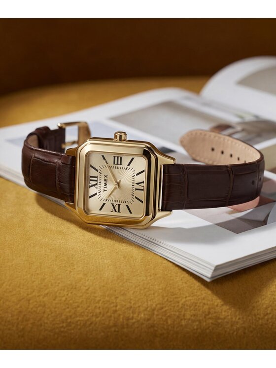 Timex Timex Zegarek TW2Y90700 Brązowy