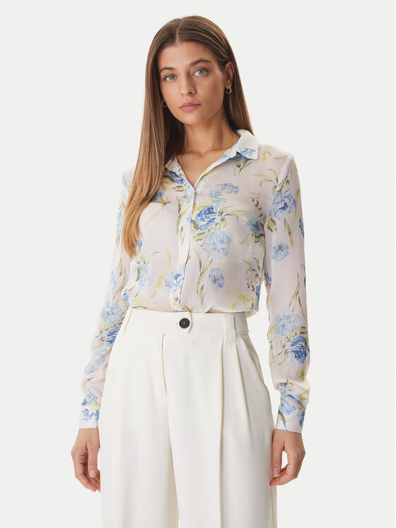 Guess Guess Marškiniai W6RH73 WDW82 Balta Regular Fit