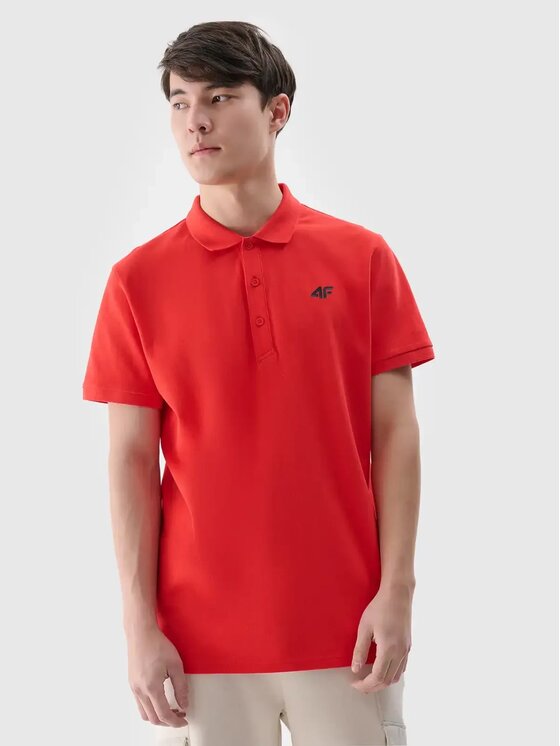 4F 4F Polokošeľa 4FWSS25TPTSM407-62S Červená Regular Fit