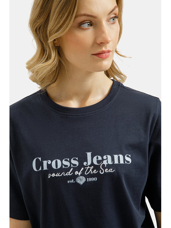 Cross Jeans Cross Jeans T-Shirt 56254-470 Granatowy