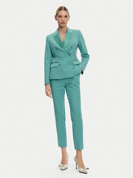 ARTIGLI ARTIGLI Bavlnené nohavice ACPA000774 Tyrkysová Regular Fit
