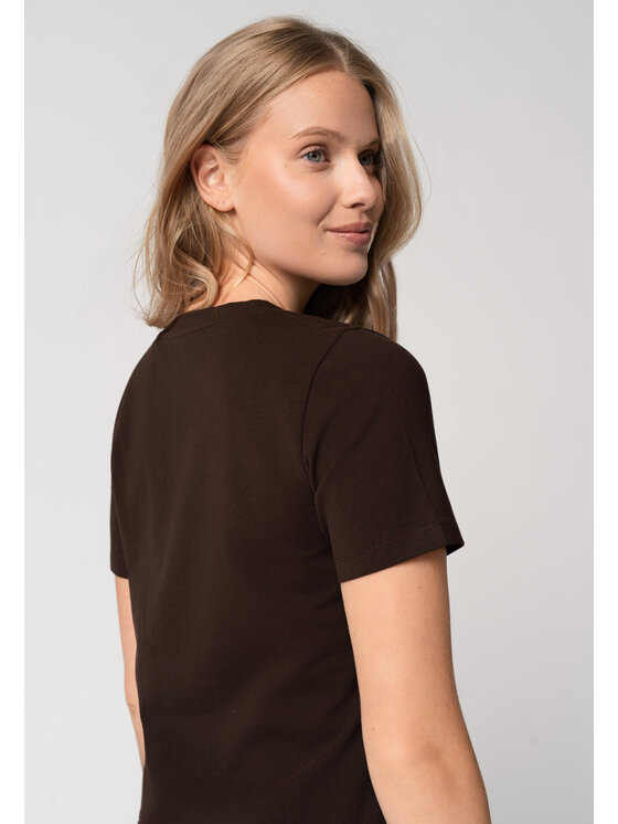 Volcano Volcano T-Shirt T-LEA Brązowy Regular Fit