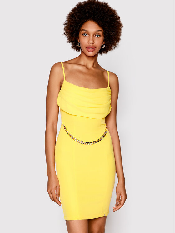 Rinascimento Rinascimento Coctailkleid CFC0109348003 Gelb Slim Fit