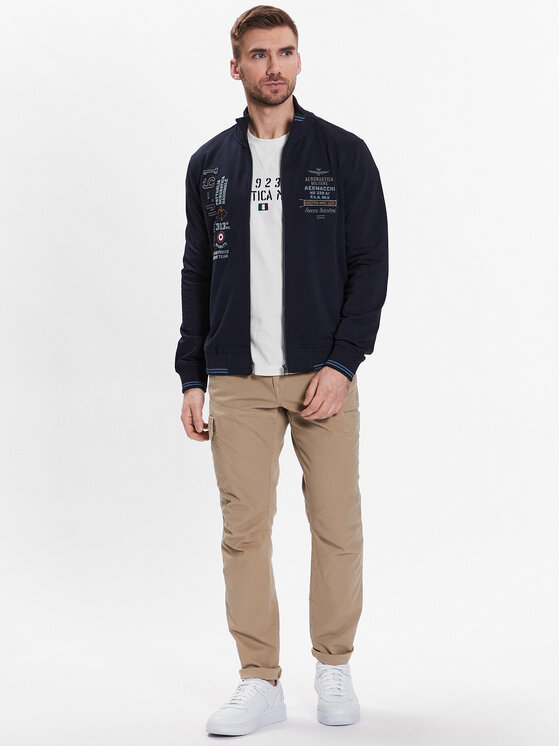 Aeronautica Militare Aeronautica Militare Džemperis ar kapuci 231FE1766F419 Tumši zils Regular Fit