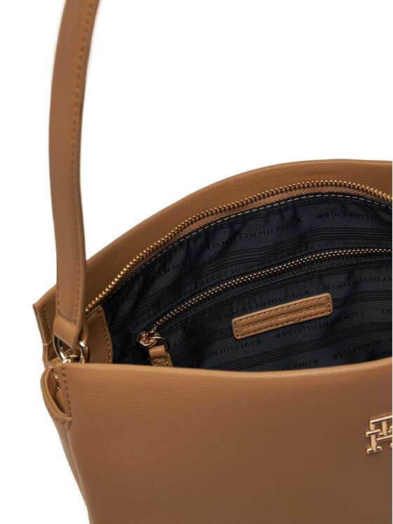 Tommy Hilfiger Tommy Hilfiger Ročna torba Th Legacy Med Satchel AW0AW17173 Rjava