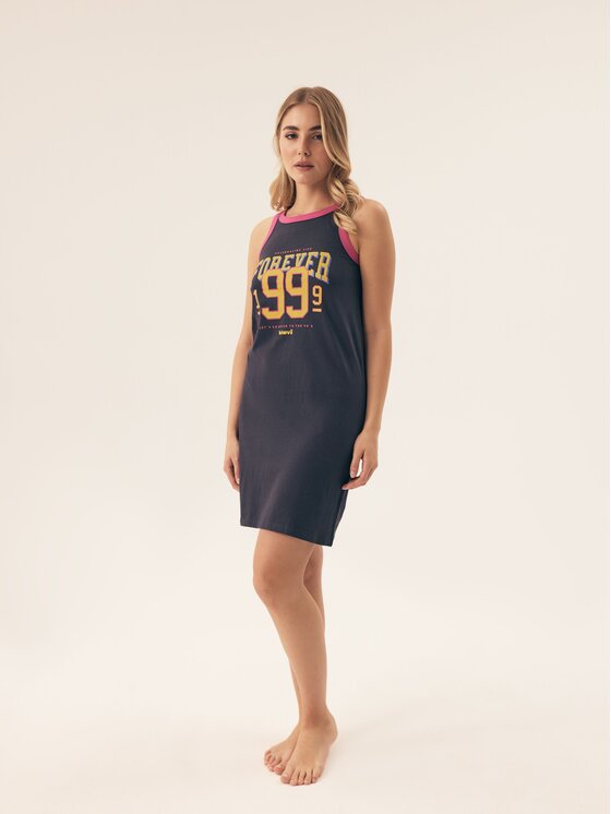 Esotiq Esotiq Koszula nocna 43063 Niebieski Regular Fit