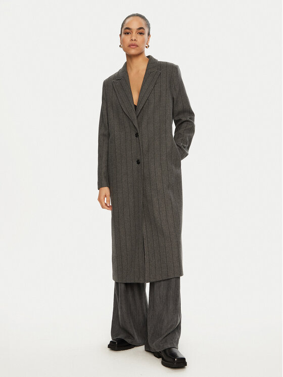 Please Please Παλτό μεταβατικό K0GCCTG000 Γκρι Regular Fit