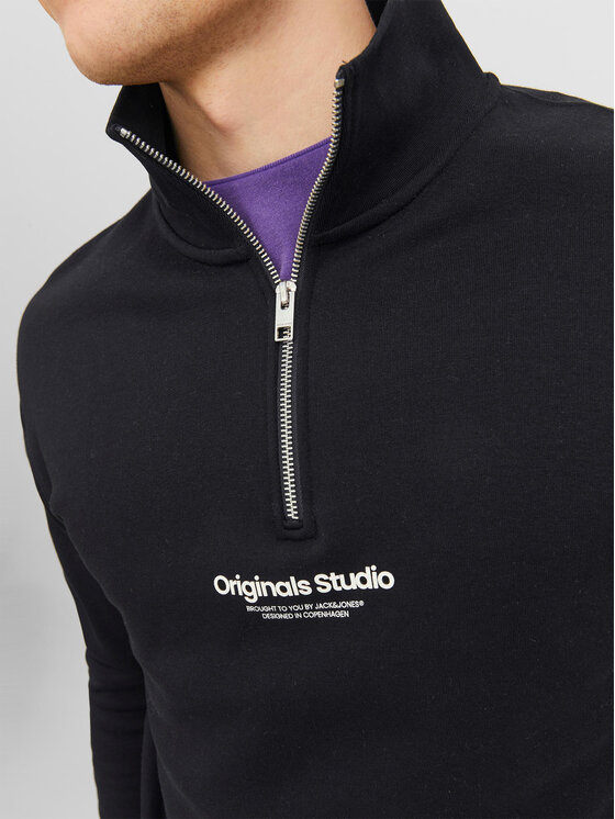 Jack&Jones Jack&Jones Majica dugih rukava Vesterbro 12241777 Crna Relaxed Fit