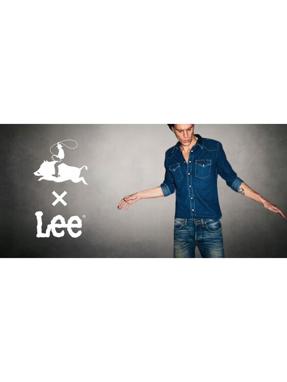 Lee Lee T-Shirt Graphic Tee Niebieski Regular Fit