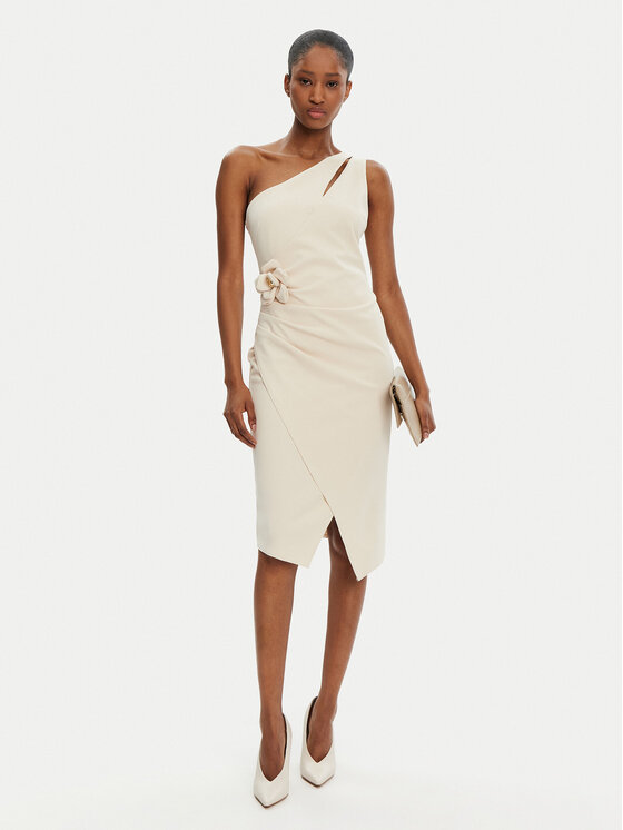 Rinascimento Rinascimento Rochie cocktail CFC0122878003 Bej Regular Fit