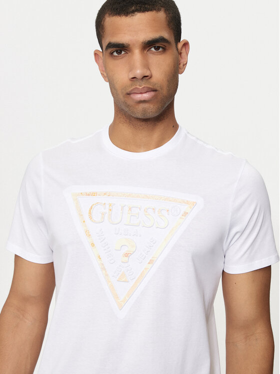 Guess Guess T-Shirt M4YI86 K9RM1 Bílá Slim Fit