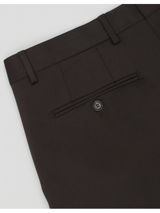 Borgio Borgio Spodnie garniturowe gualdo_01_br Brązowy Slim Fit