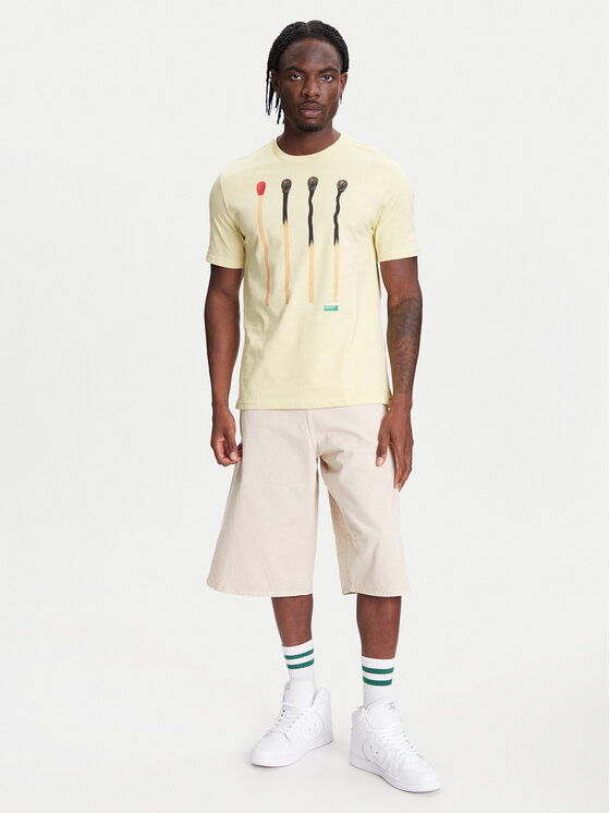 United Colors Of Benetton United Colors Of Benetton Marškinėliai 3BL0U10AG Smėlio Relaxed Fit