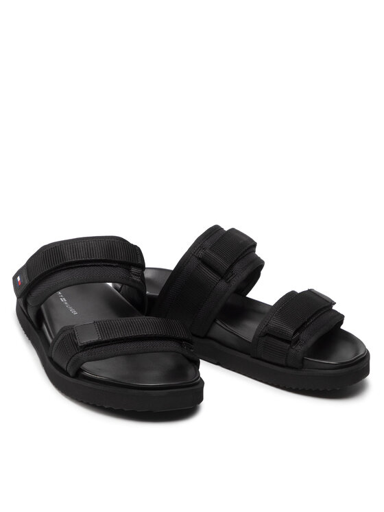 Tommy Hilfiger Tommy Hilfiger Παντόφλες Fashion Cleated Strappy Sandal FM0FM04118 Μαύρο