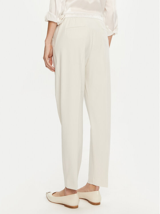 Marella Marella Kalhoty z materiálu Cammino 2423136045 Écru Regular Fit