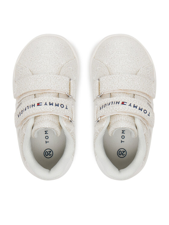 Tommy Hilfiger Tommy Hilfiger Tenisice Flag Low Cut Velcro Sneaker T1A9-33726-0375 M Écru