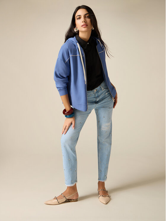 Oltre Oltre Jeans P458R008882N004 Turchese Regular Fit