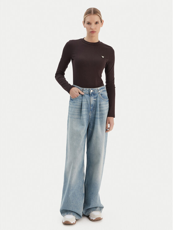 Guess Guess Marškinėliai V6RI00 KD741 Ruda Slim Fit