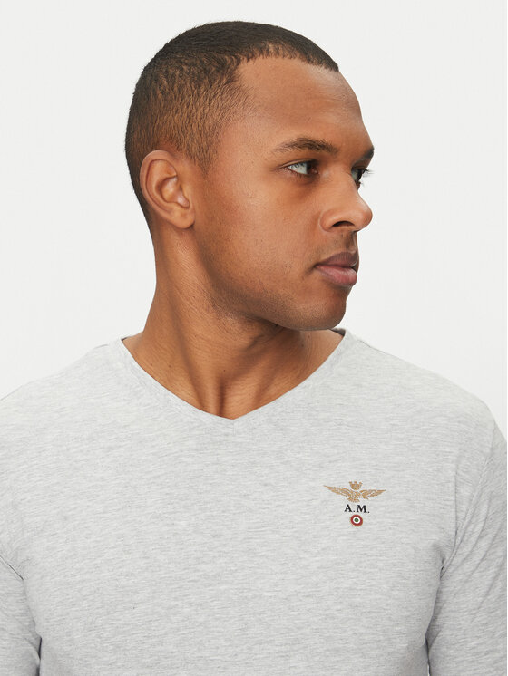 Aeronautica Militare Aeronautica Militare Marškinėliai AM1UTI002 Pilka Regular Fit