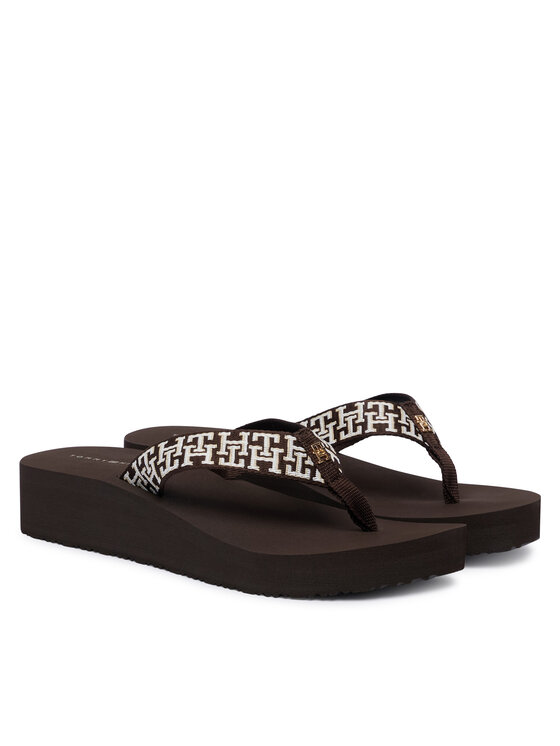 Tommy Hilfiger Tommy Hilfiger Žabky Mono Wedge Summer Sandal FW0FW09696 Hnědá