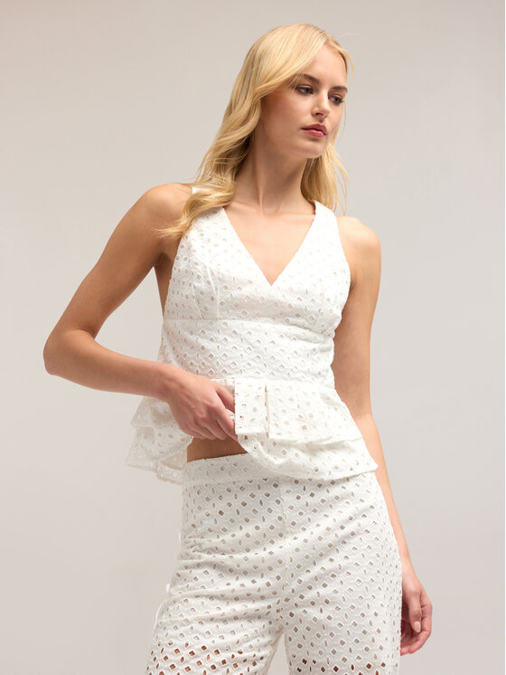 Motivi Motivi Top D755Q000483N011 Bianco Regular Fit