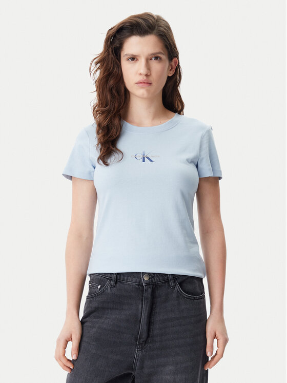 Calvin Klein Jeans Calvin Klein Jeans Tricou Gradient Monologo J20J225252 Albastru celest Slim Fit