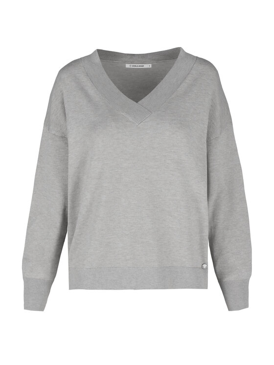 Volcano Volcano Sweter S-JOY Szary Regular Fit
