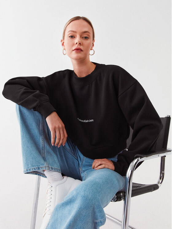 Calvin Klein Jeans Calvin Klein Jeans Mikina J20J220689 Čierna Relaxed Fit
