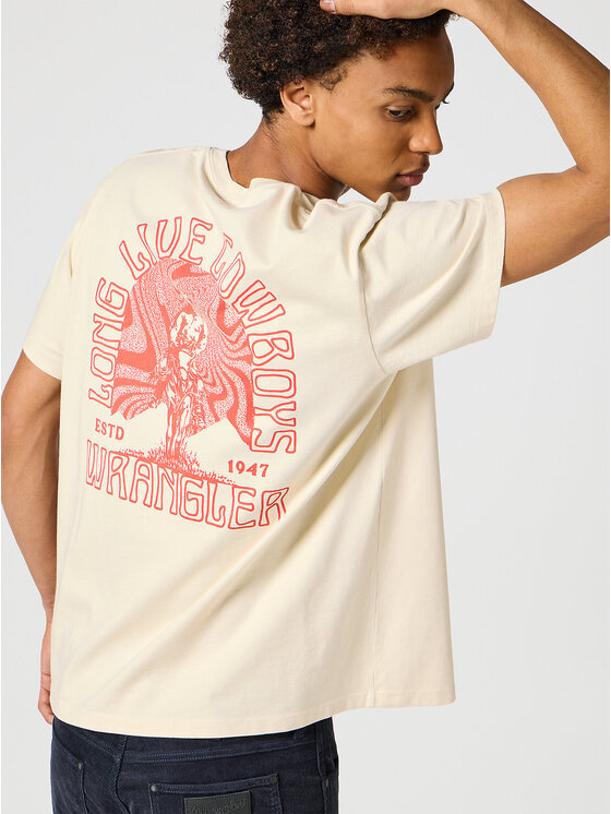 Wrangler Wrangler T-Shirt GRAPHIC TEE Beżowy Regular Fit
