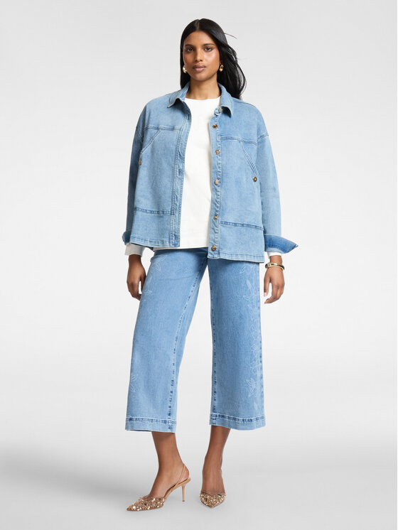 Elena Mirò Elena Mirò Kurtka koszulowa R003Z000042N024 Turkusowy Boxy Fit