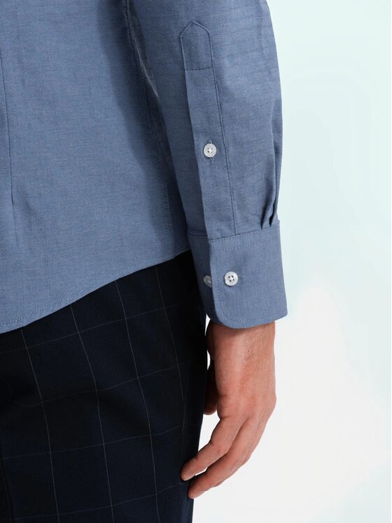 Ombre Ombre Koszula OM-SHCS-0175 Niebieski Slim Fit