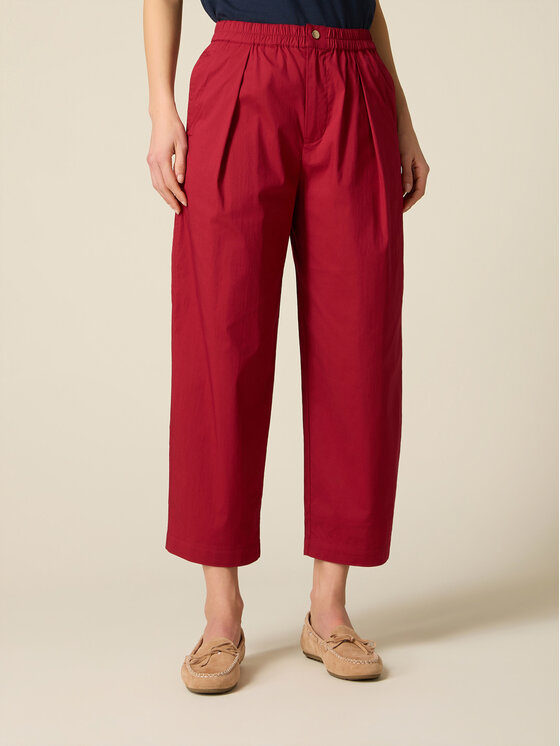 Oltre Oltre Spodnie materiałowe P043J002528N016 Bordowy Regular Fit