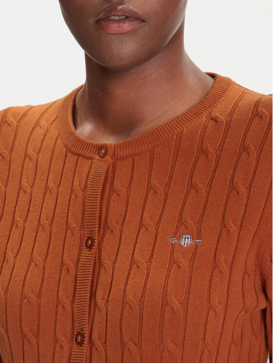 Gant Gant Kardigán 4800103 Barna Slim Fit