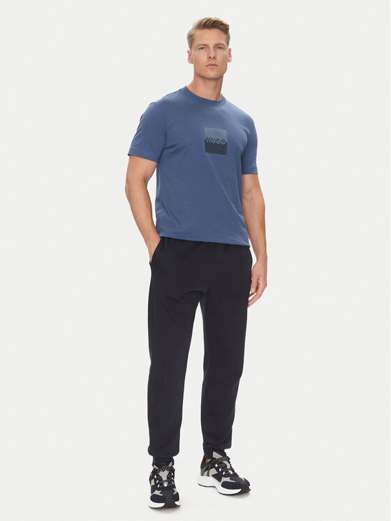 HUGO HUGO T-Shirt Dusplit 50542784 Granatowy Regular Fit