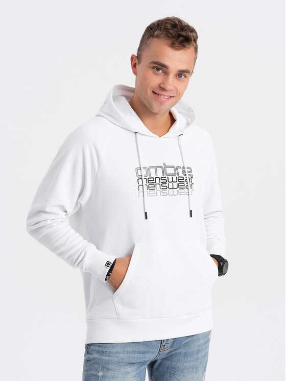 Ombre Ombre Mikina OM-SSPS-0153 Bílá Classic Fit