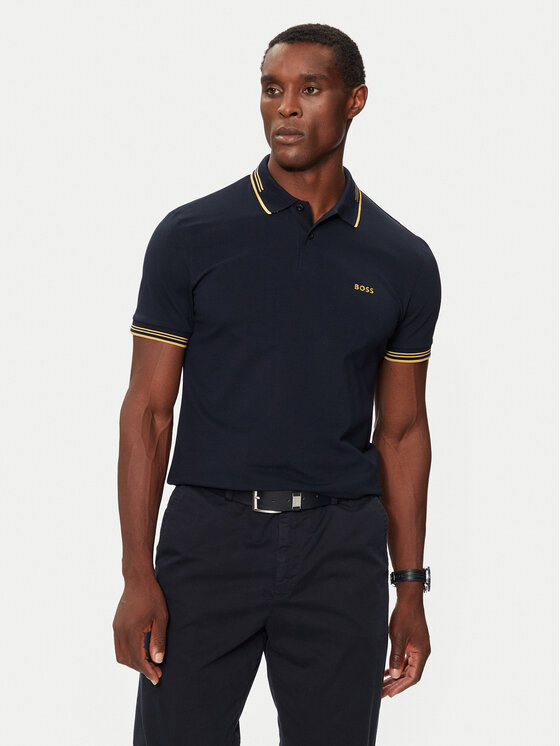 BOSS Boss Polo särk Paul 50506193 Tumesinine Slim Fit