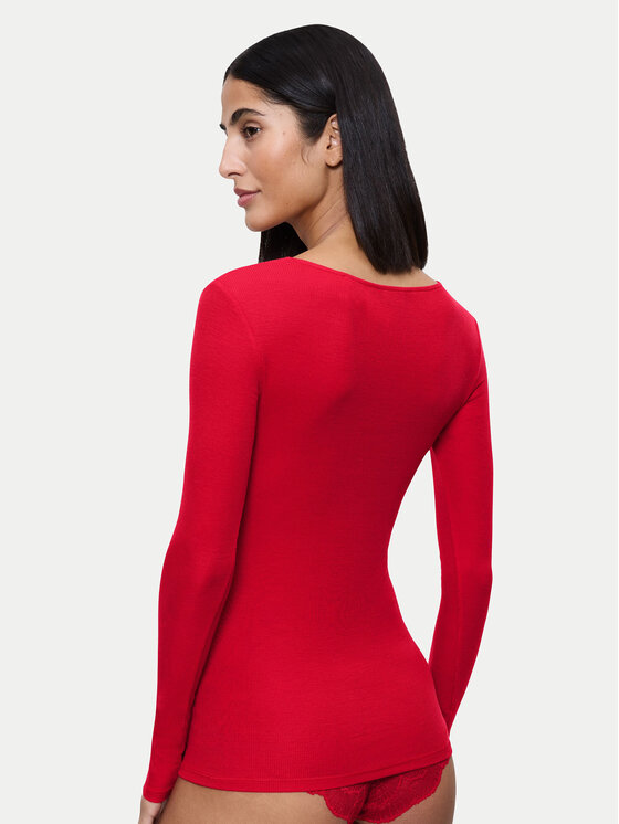 Triumph Triumph Pižamos marškinėliai Bauty Layers 10225060 Raudona Slim Fit