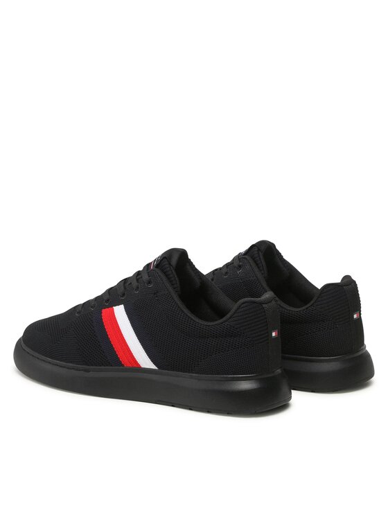 Tommy Hilfiger Tommy Hilfiger Αθλητικά Lightweight Cupsole Knit Stripes FM0FM04587 Μαύρο
